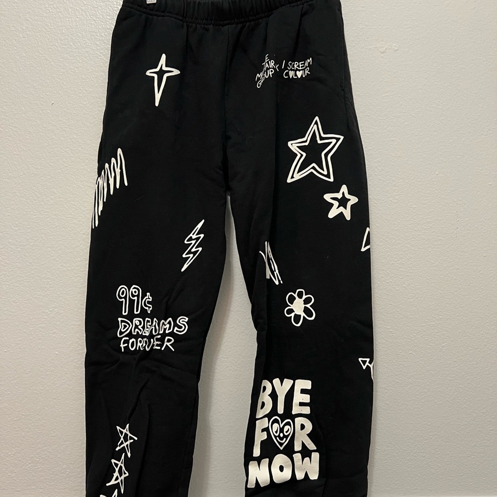 Black Graphic Track Pants
